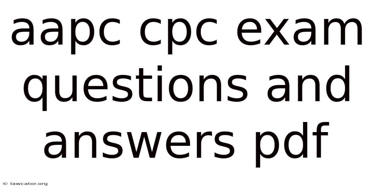 Aapc Cpc Exam Questions And Answers Pdf