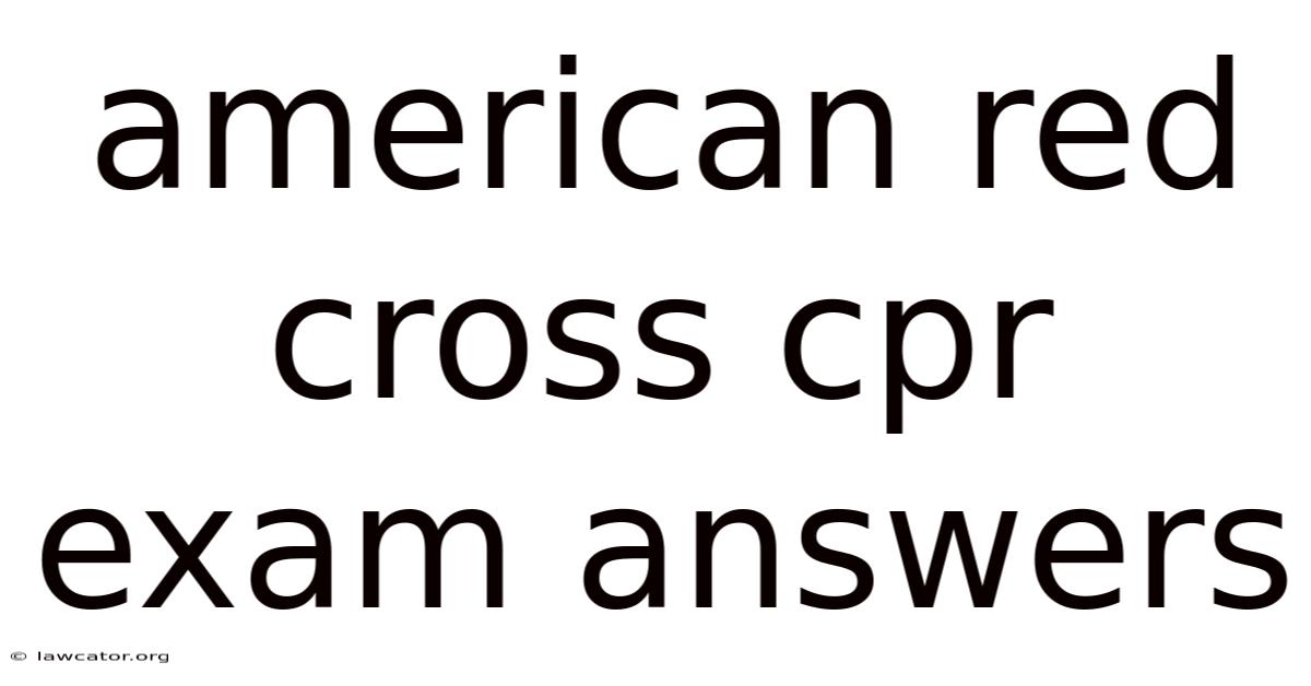 American Red Cross Cpr Exam Answers