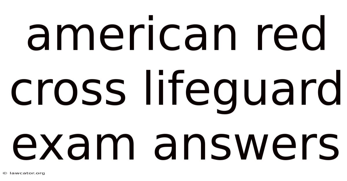 American Red Cross Lifeguard Exam Answers