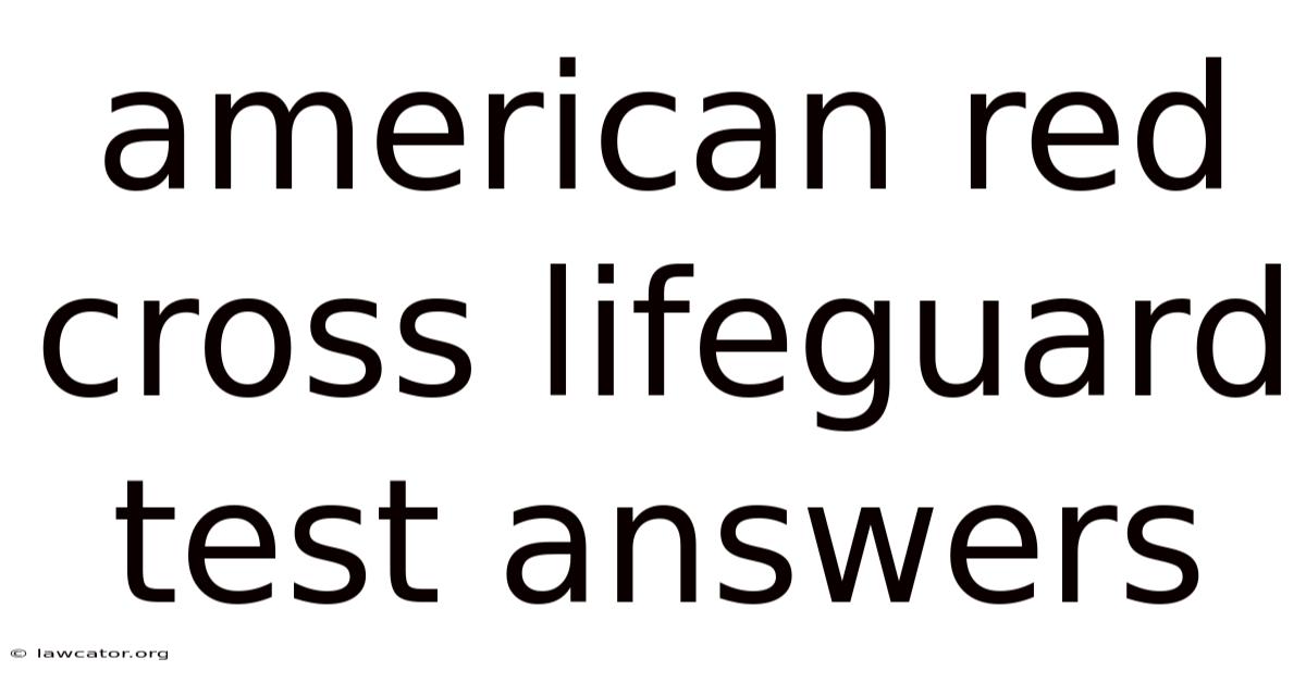 American Red Cross Lifeguard Test Answers