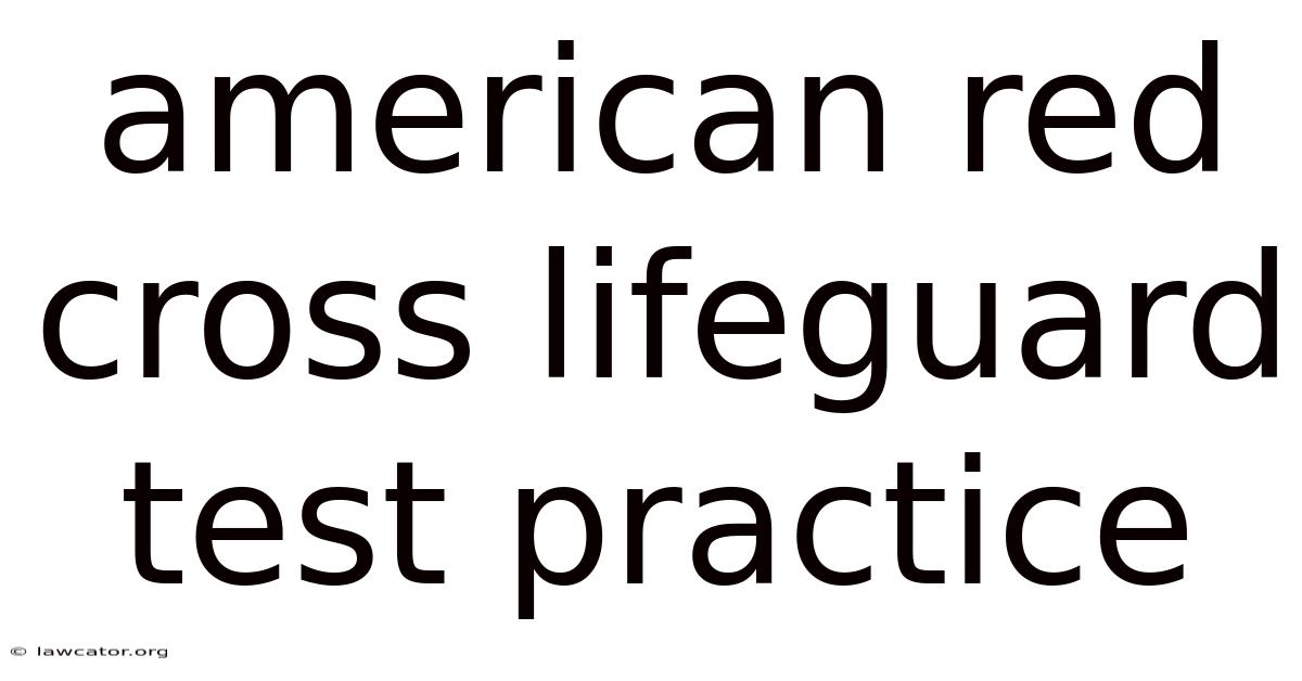 American Red Cross Lifeguard Test Practice