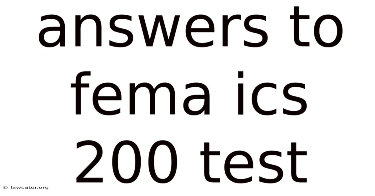 Answers To Fema Ics 200 Test