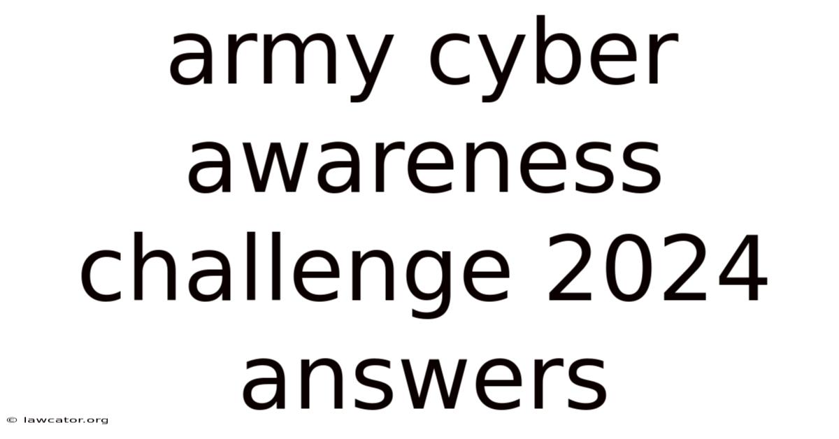 Army Cyber Awareness Challenge 2024 Answers