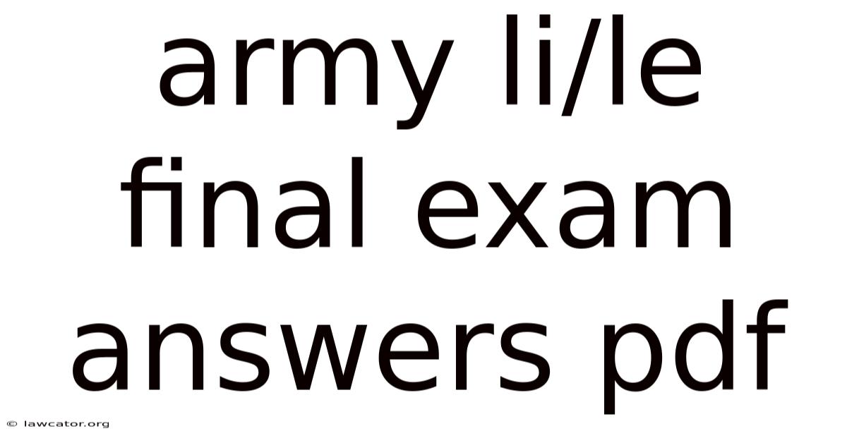 Army Li/le Final Exam Answers Pdf