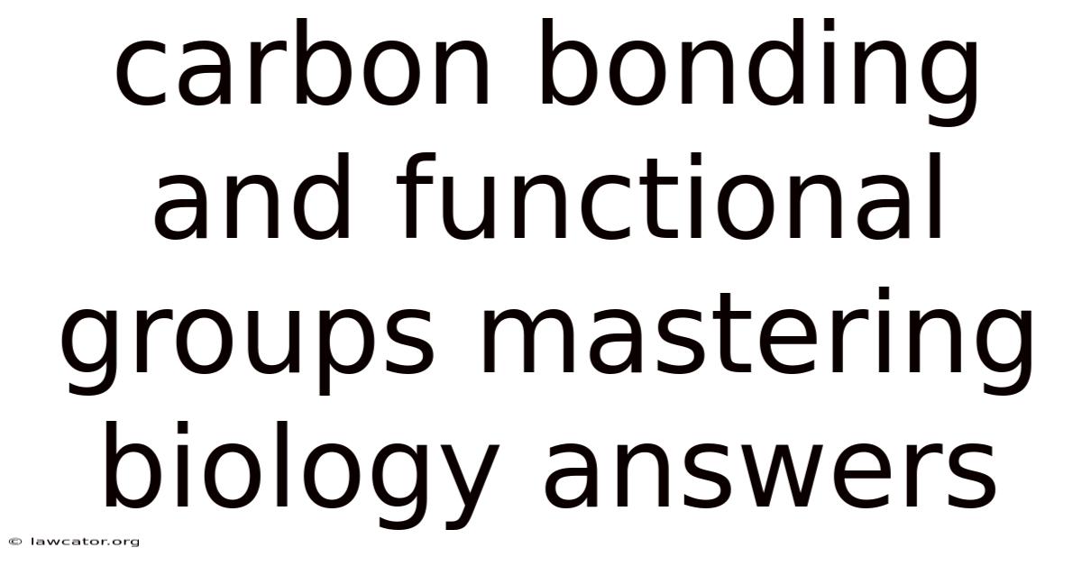 Carbon Bonding And Functional Groups Mastering Biology Answers