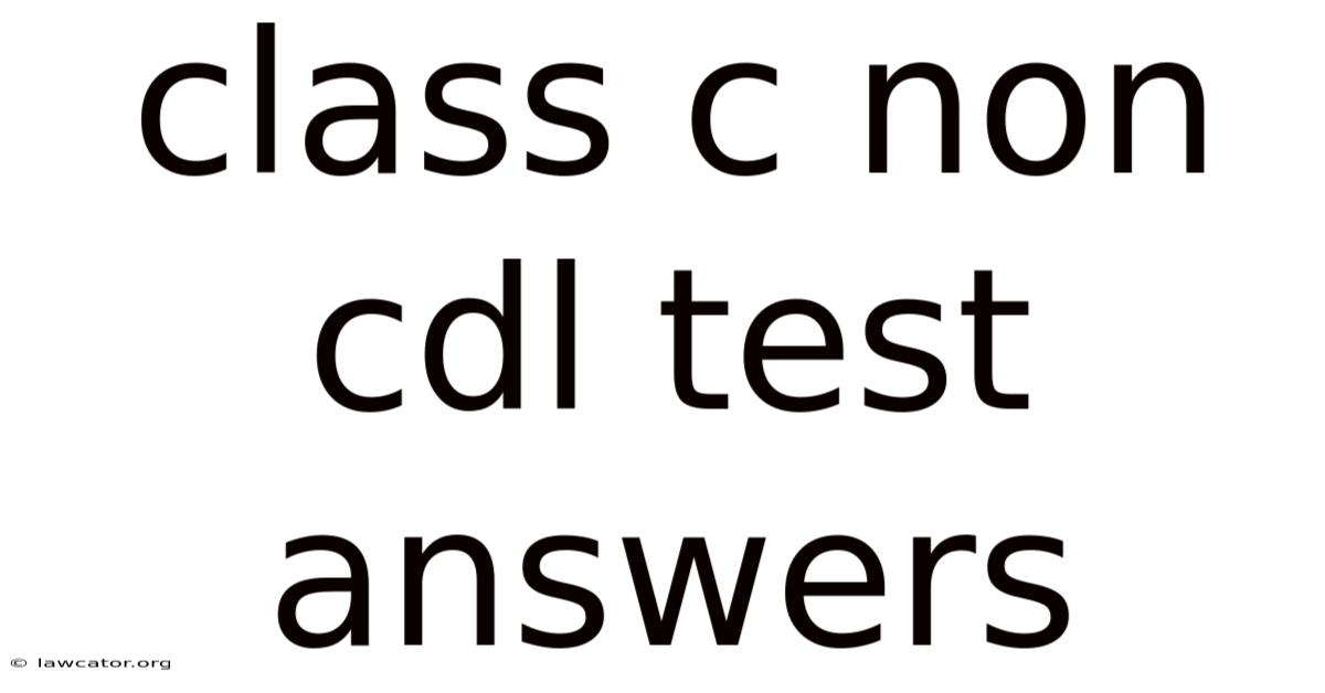 Class C Non Cdl Test Answers