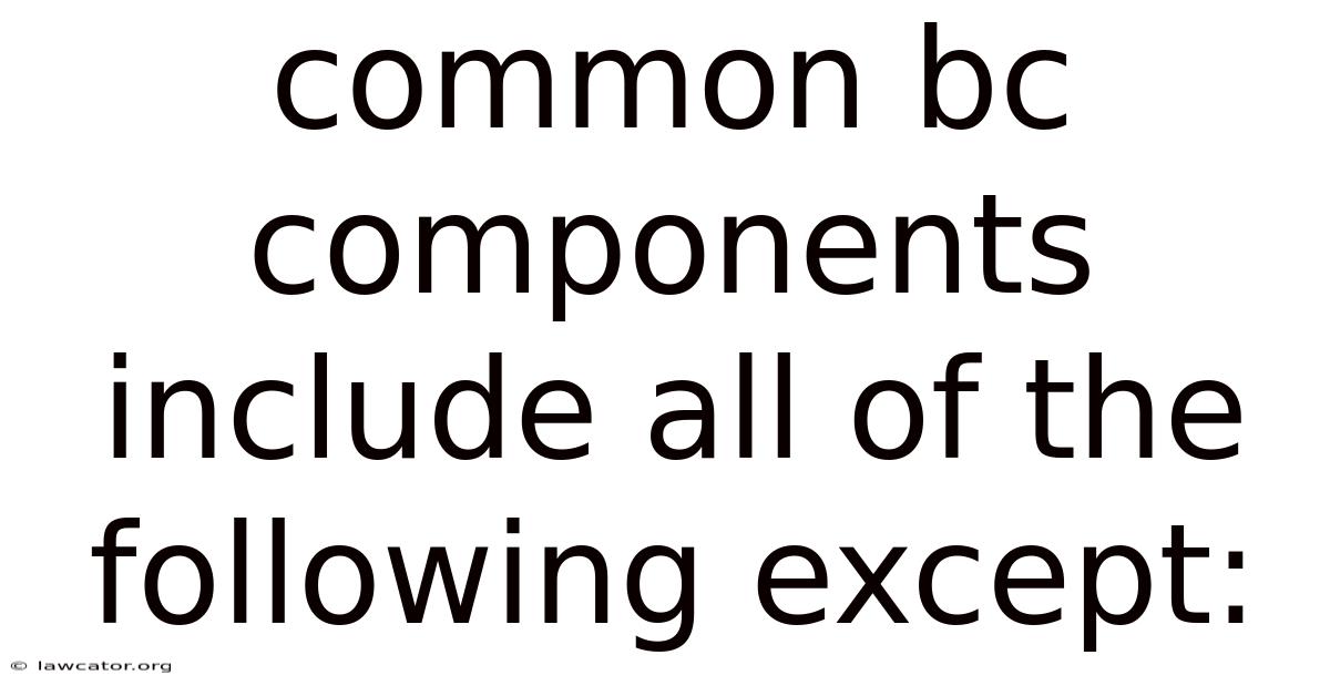 Common Bc Components Include All Of The Following Except: