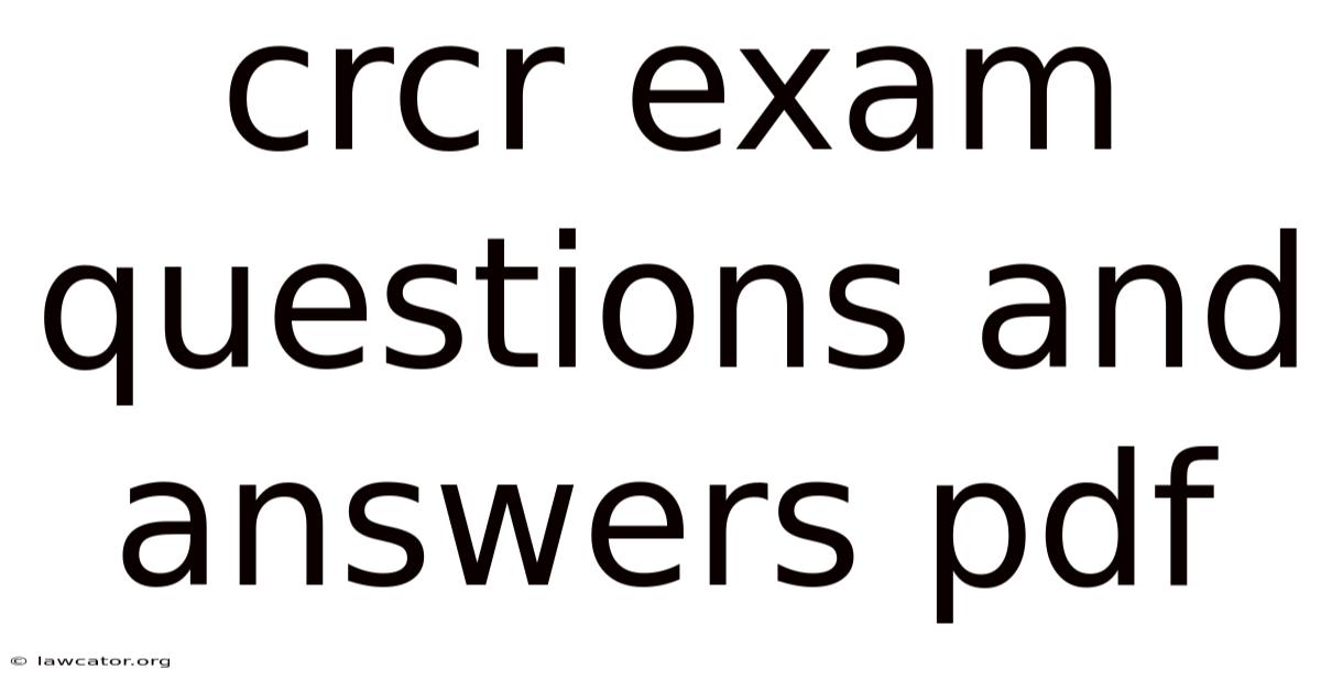 Crcr Exam Questions And Answers Pdf