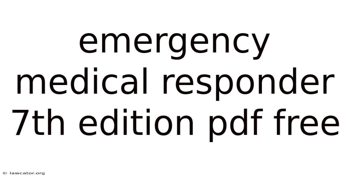 Emergency Medical Responder 7th Edition Pdf Free