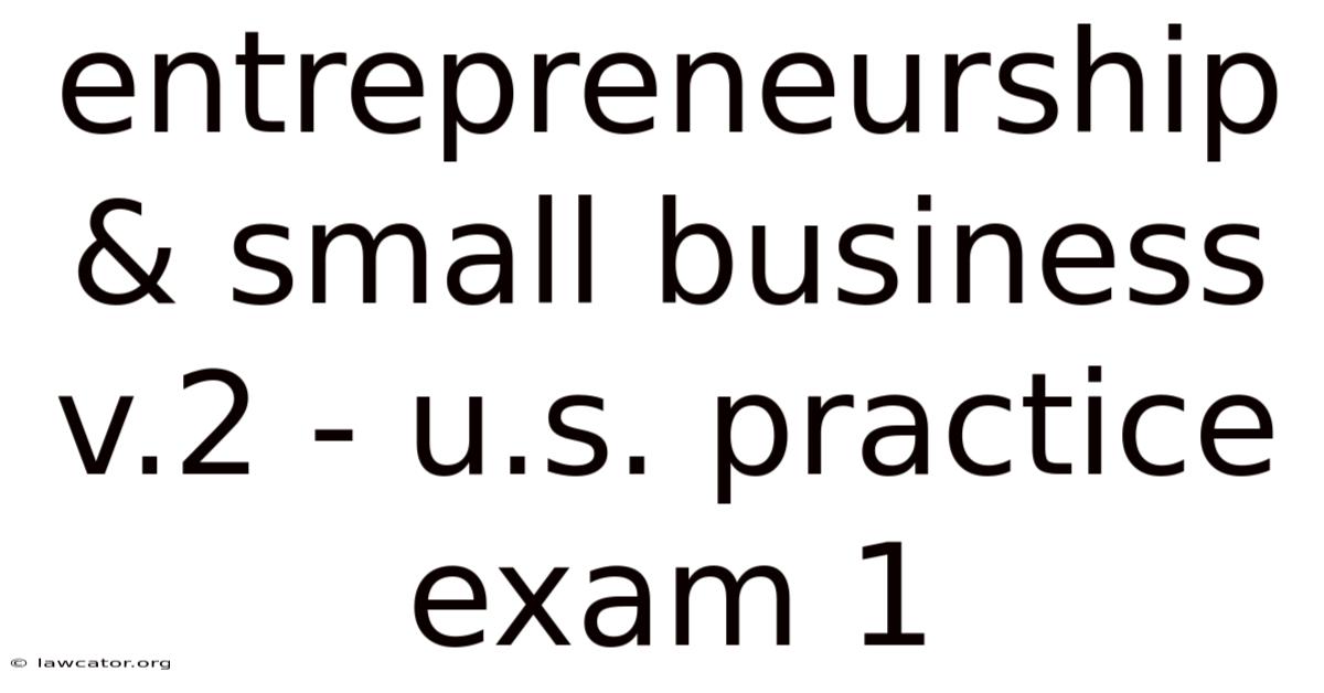 Entrepreneurship & Small Business V.2 - U.s. Practice Exam 1