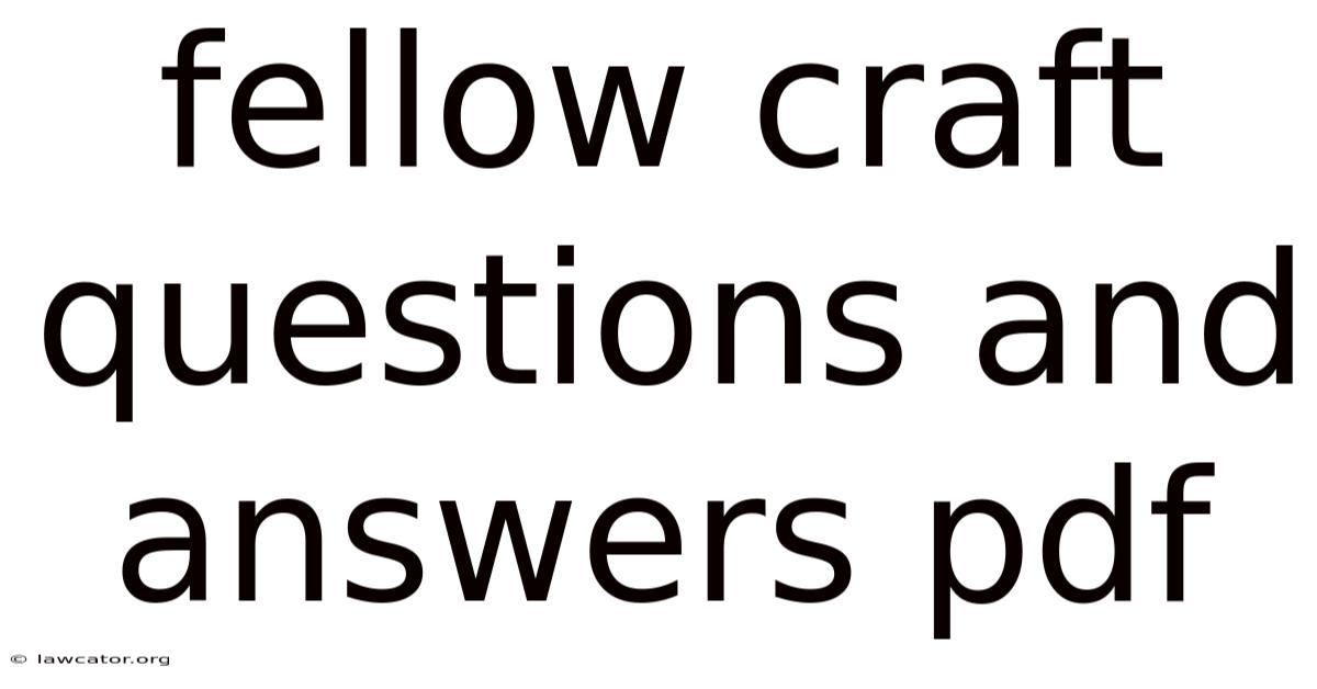 Fellow Craft Questions And Answers Pdf
