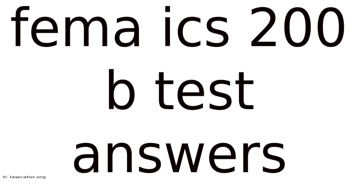 Fema Ics 200 B Test Answers