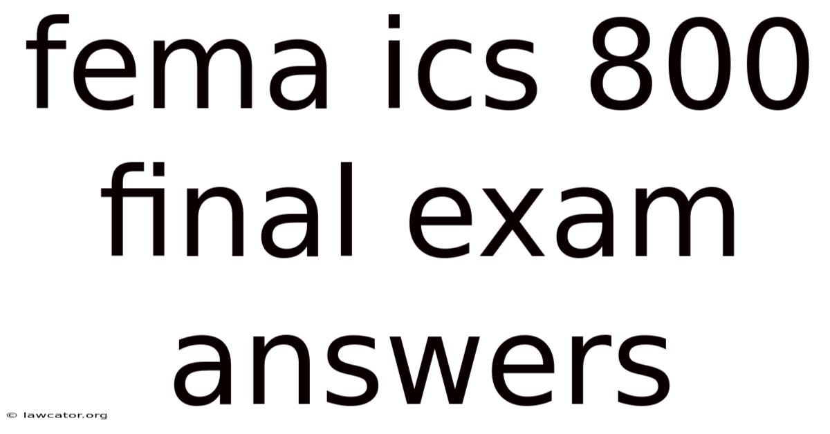 Fema Ics 800 Final Exam Answers