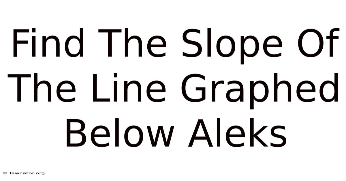 Find The Slope Of The Line Graphed Below Aleks