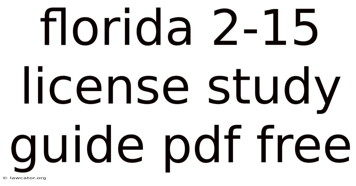 Florida 2-15 License Study Guide Pdf Free