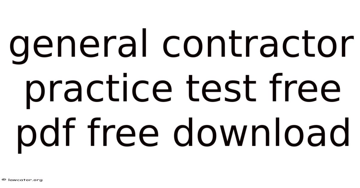 General Contractor Practice Test Free Pdf Free Download