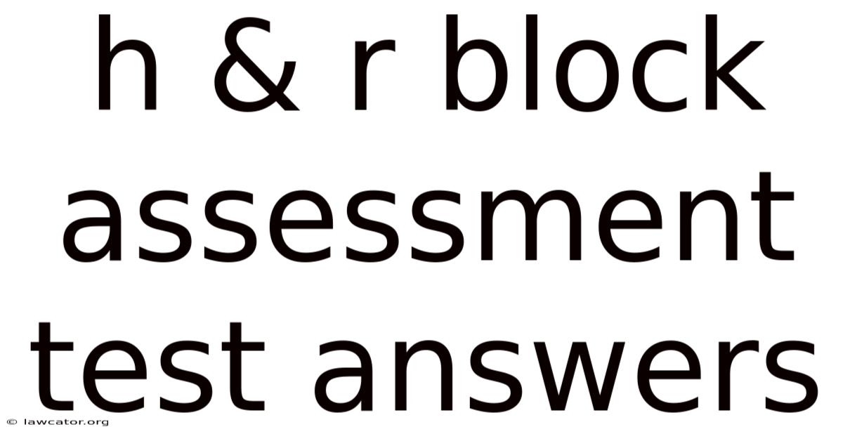 H & R Block Assessment Test Answers