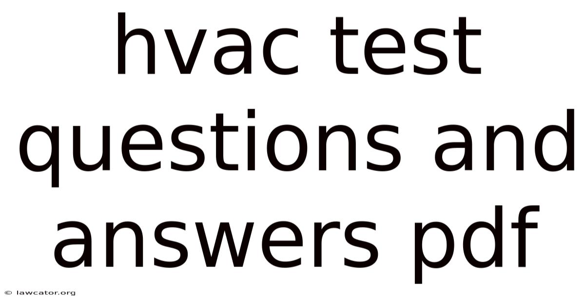 Hvac Test Questions And Answers Pdf