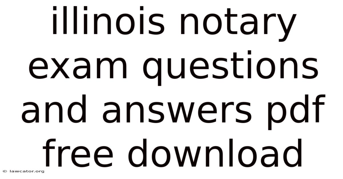 Illinois Notary Exam Questions And Answers Pdf Free Download