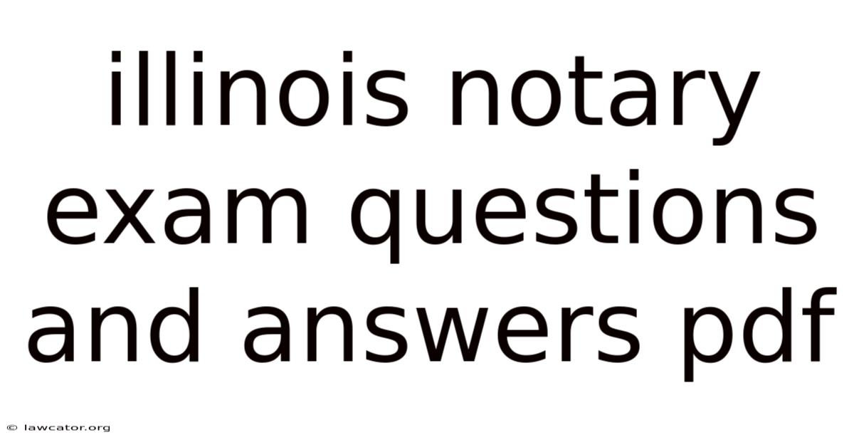 Illinois Notary Exam Questions And Answers Pdf