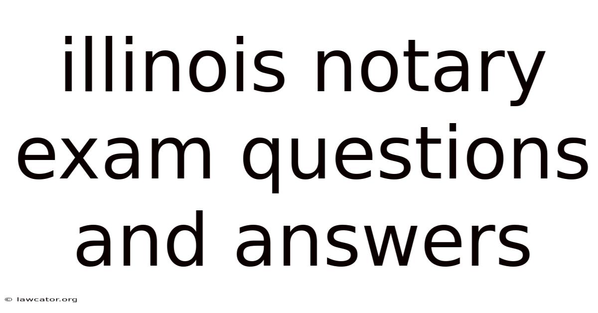 Illinois Notary Exam Questions And Answers