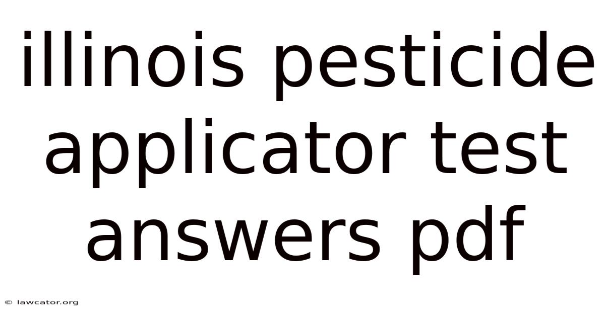 Illinois Pesticide Applicator Test Answers Pdf