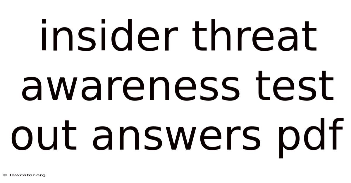 Insider Threat Awareness Test Out Answers Pdf