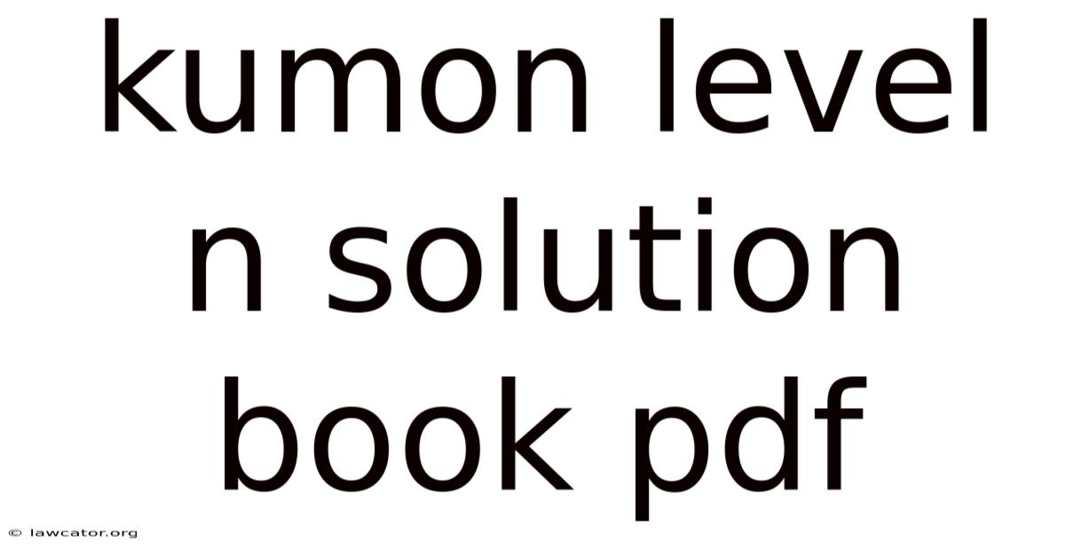 Kumon Level N Solution Book Pdf