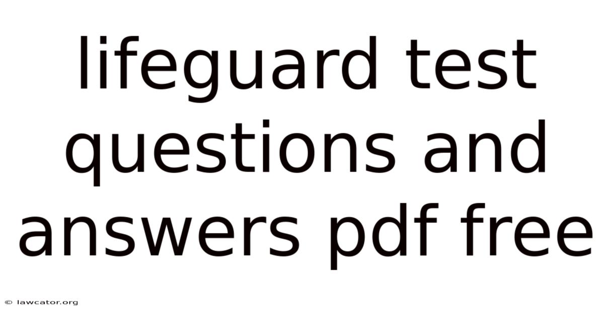Lifeguard Test Questions And Answers Pdf Free