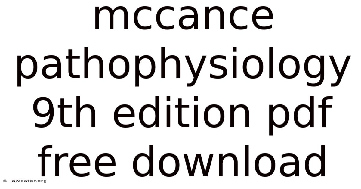 Mccance Pathophysiology 9th Edition Pdf Free Download