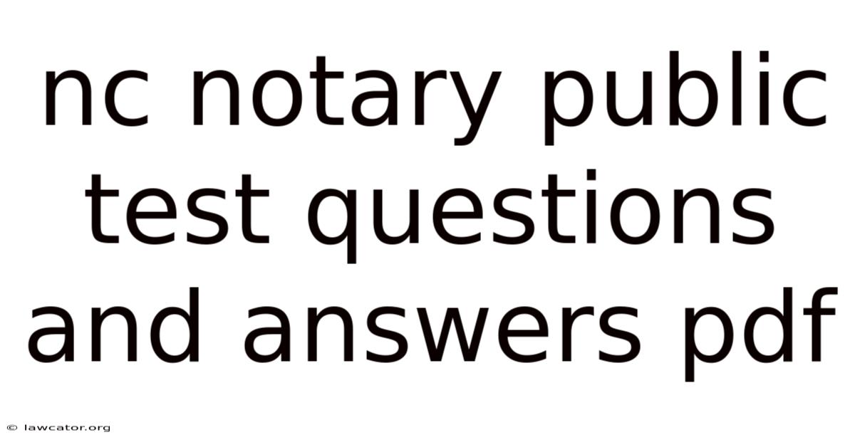 Nc Notary Public Test Questions And Answers Pdf