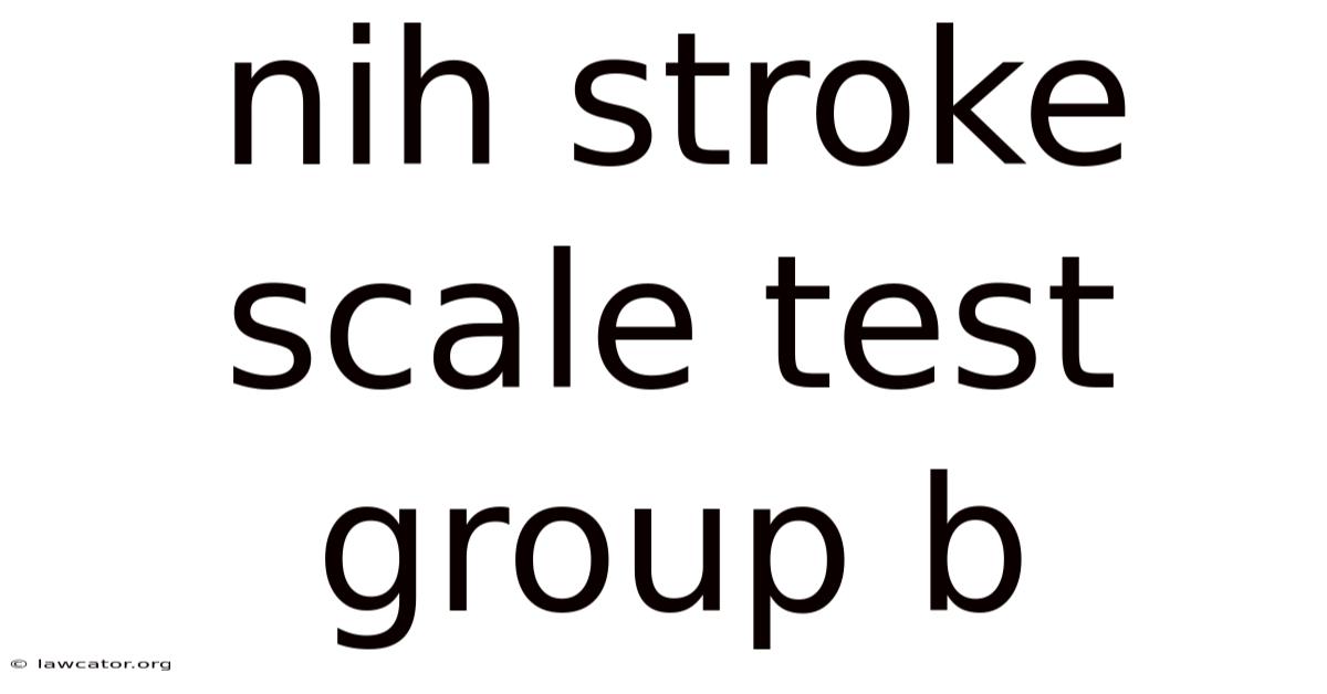 Nih Stroke Scale Test Group B