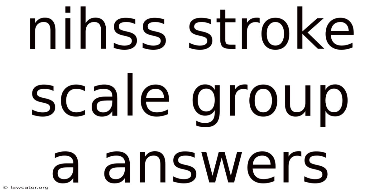 Nihss Stroke Scale Group A Answers