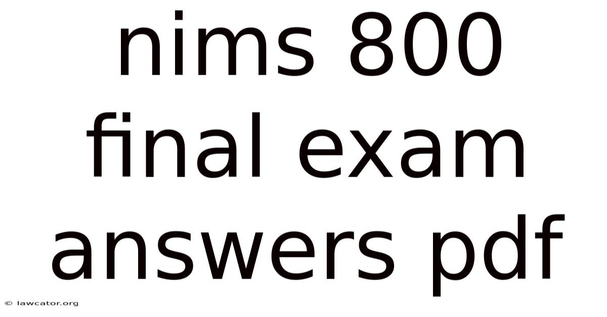 Nims 800 Final Exam Answers Pdf