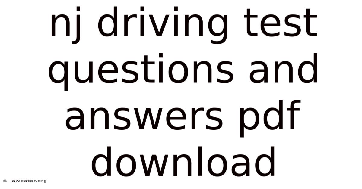 Nj Driving Test Questions And Answers Pdf Download