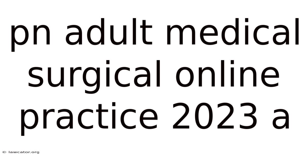 Pn Adult Medical Surgical Online Practice 2023 A