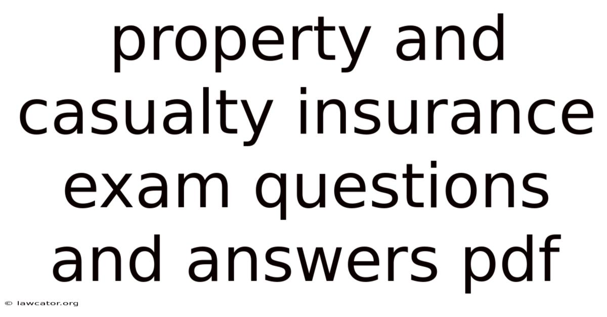 Property And Casualty Insurance Exam Questions And Answers Pdf