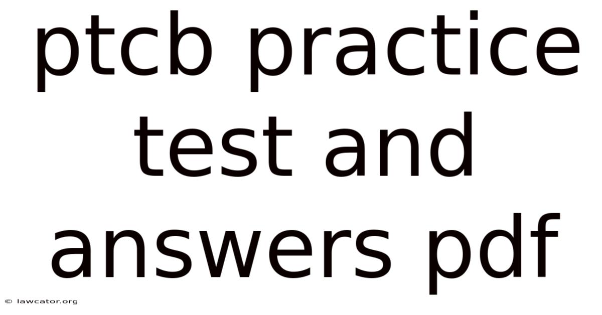 Ptcb Practice Test And Answers Pdf