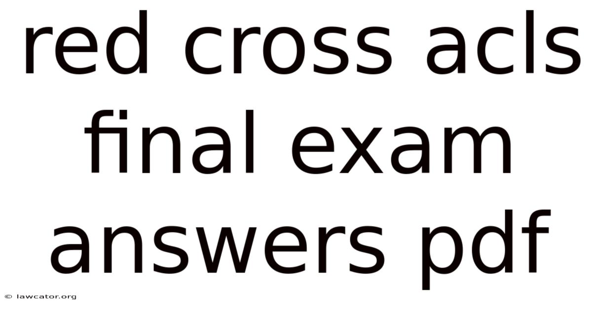 Red Cross Acls Final Exam Answers Pdf