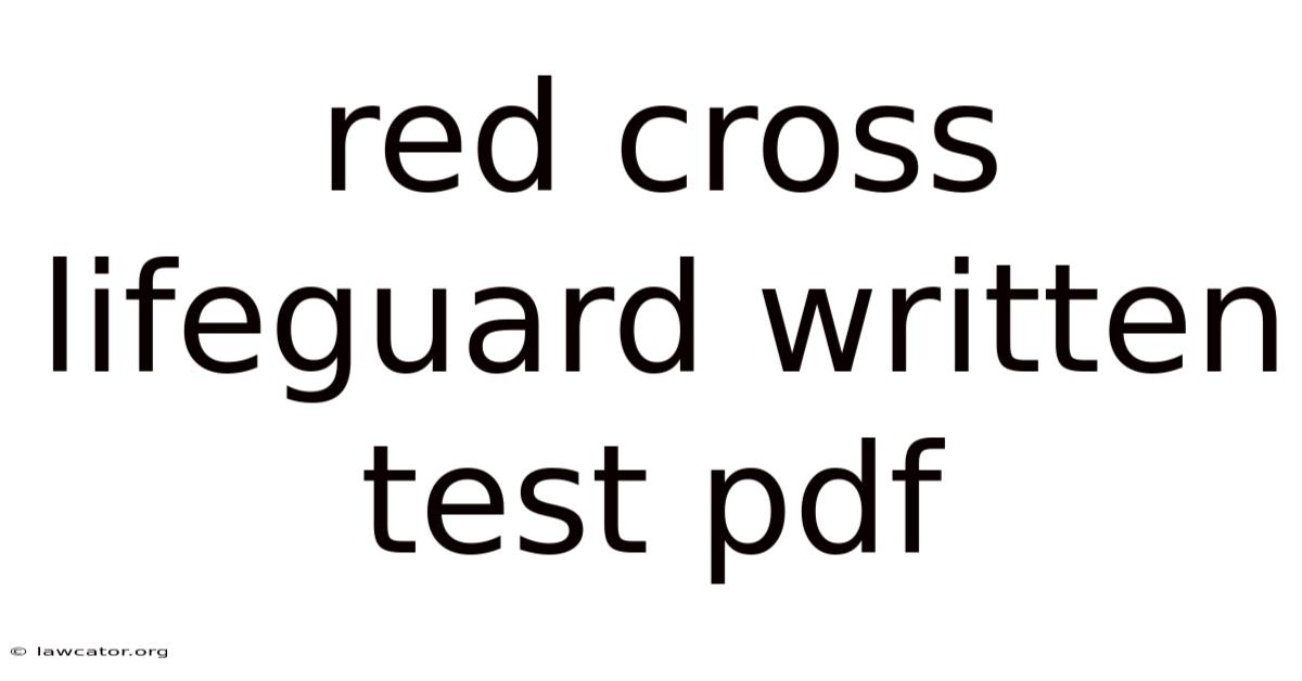 Red Cross Lifeguard Written Test Pdf