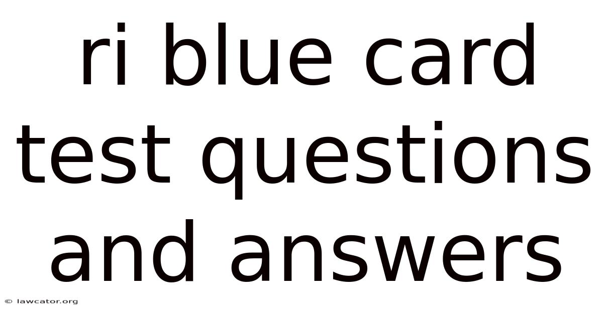 Ri Blue Card Test Questions And Answers
