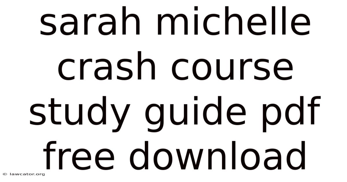 Sarah Michelle Crash Course Study Guide Pdf Free Download