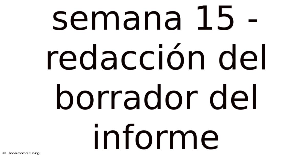 Semana 15 - Redacción Del Borrador Del Informe