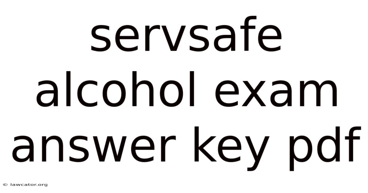 Servsafe Alcohol Exam Answer Key Pdf