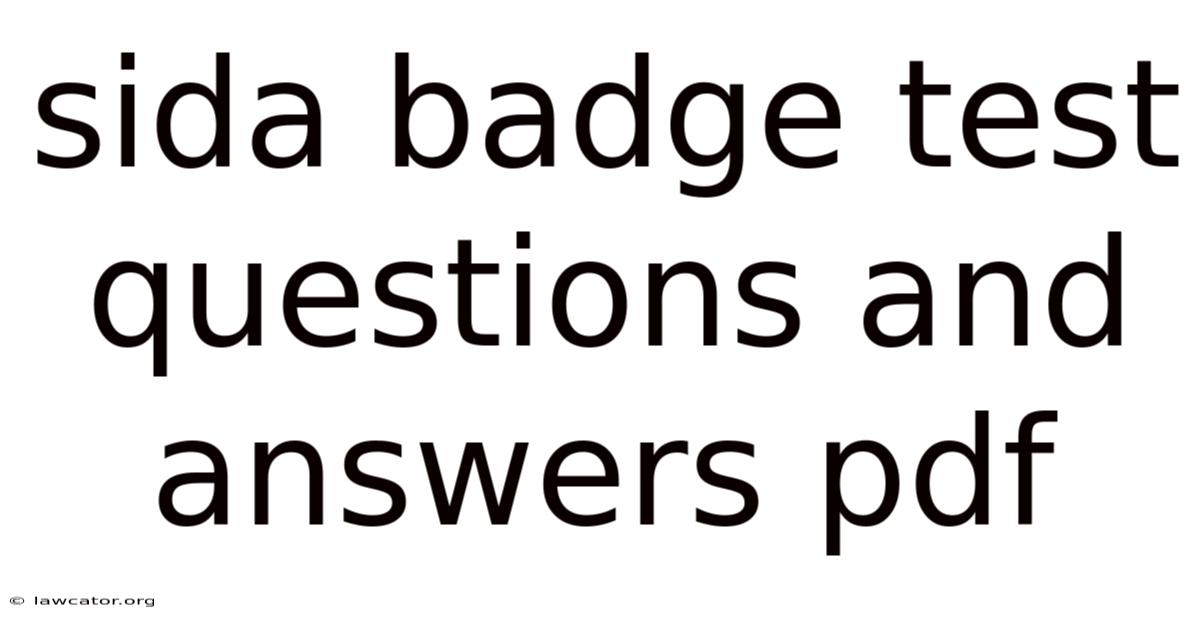 Sida Badge Test Questions And Answers Pdf