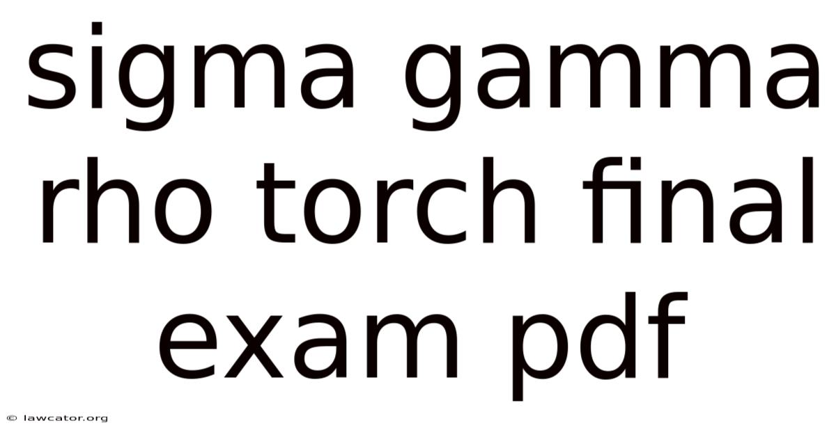 Sigma Gamma Rho Torch Final Exam Pdf
