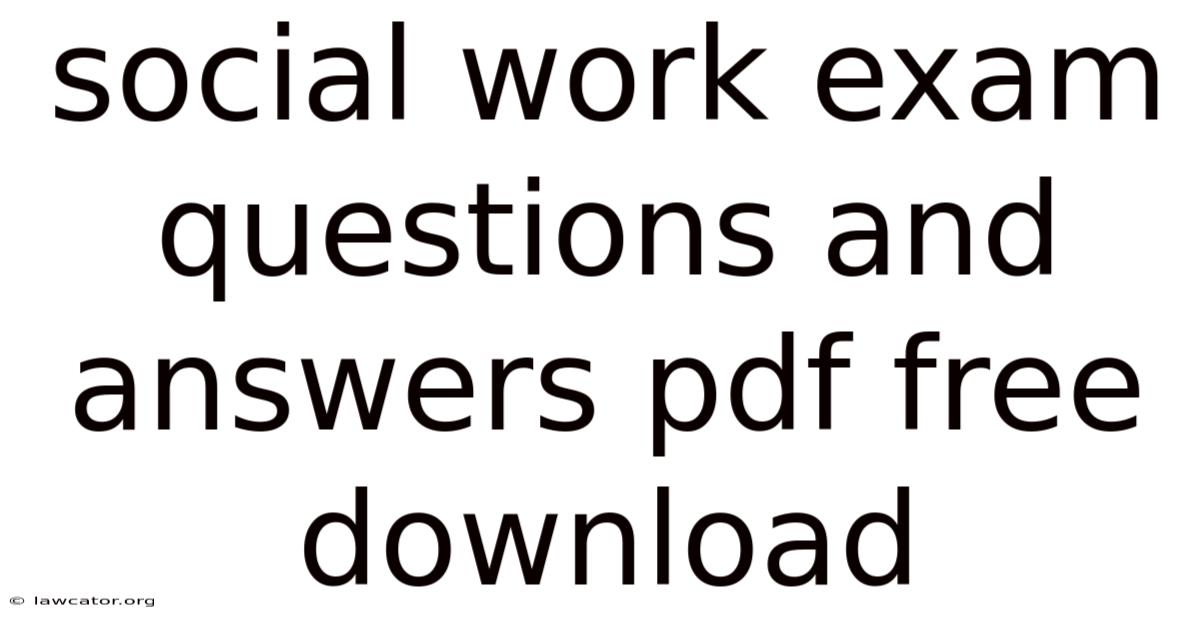 Social Work Exam Questions And Answers Pdf Free Download