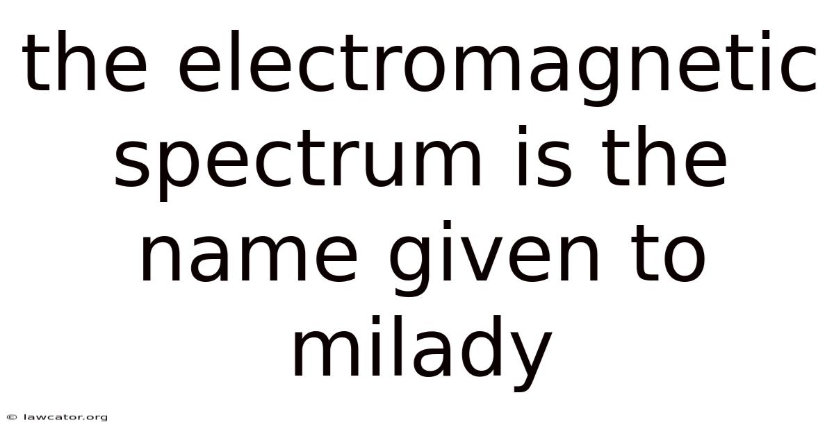 The Electromagnetic Spectrum Is The Name Given To Milady