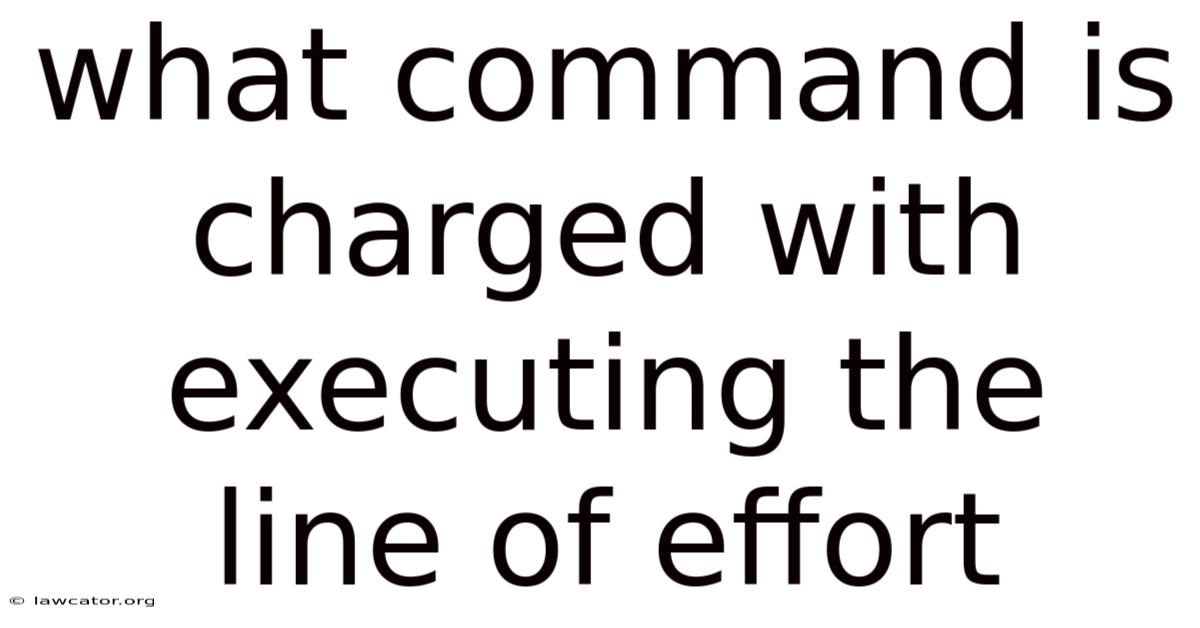 What Command Is Charged With Executing The Line Of Effort