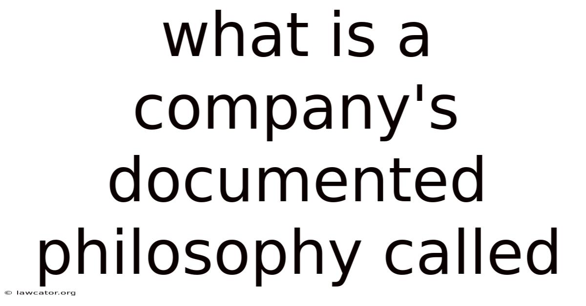 What Is A Company's Documented Philosophy Called